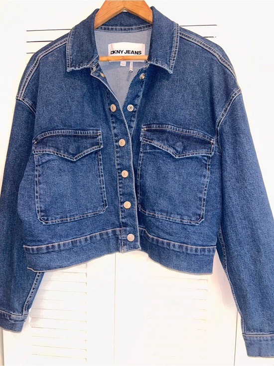 Dkny Jackets & Blazers - DKNY Medium Blue Cropped Denim Jacket